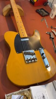 Next level guitar nerding.. A customer bought the Red Telecaster Pick-up set plus wiring from That Pedal Show. He wanted me to install the set in his Telecaster and he wanted me to see if I could set-up his guitar to the same specs as Dan Steinhardt’s Red Tele. 

Challenge accepted.

#redtelecaster #thatpedalshow #montyspickups #guitarrepair #telecaster #dansteinhardt